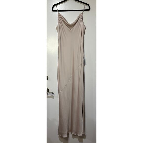 Shona Joy Luxe Bias Cowl Slip Dress Champagne Size 8 NWT Chic Silhouette Satin - Picture 2 of 15